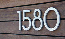 modern house numbers wood siding